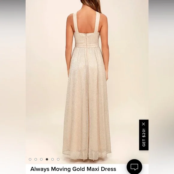 Lulu’s Always Moving Gold Dress - Picture 3 of 8